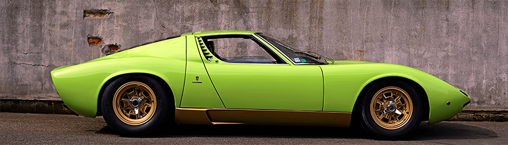 Yellow 1966 Lamborghini Miura Exotic Car